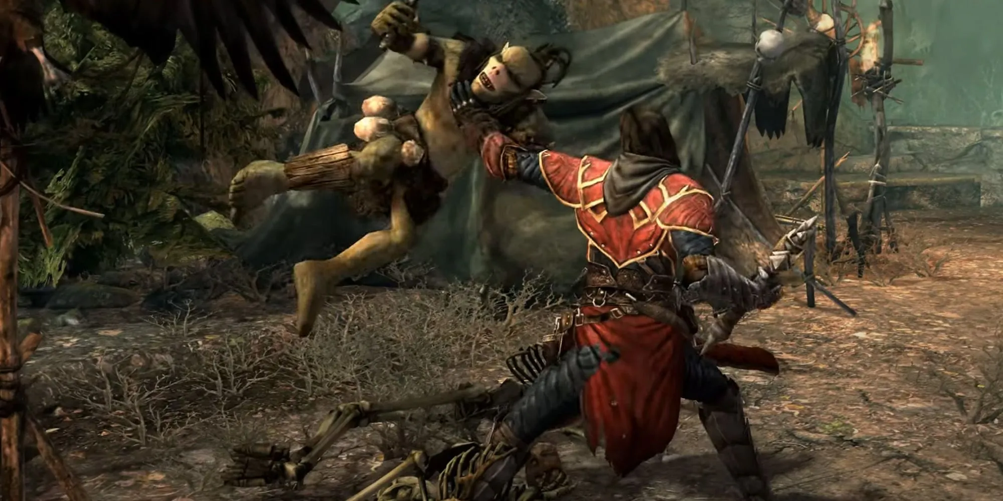 Gabriel Belmont chiến đấu với goblin trong Castlevania: Lords of Shadow.