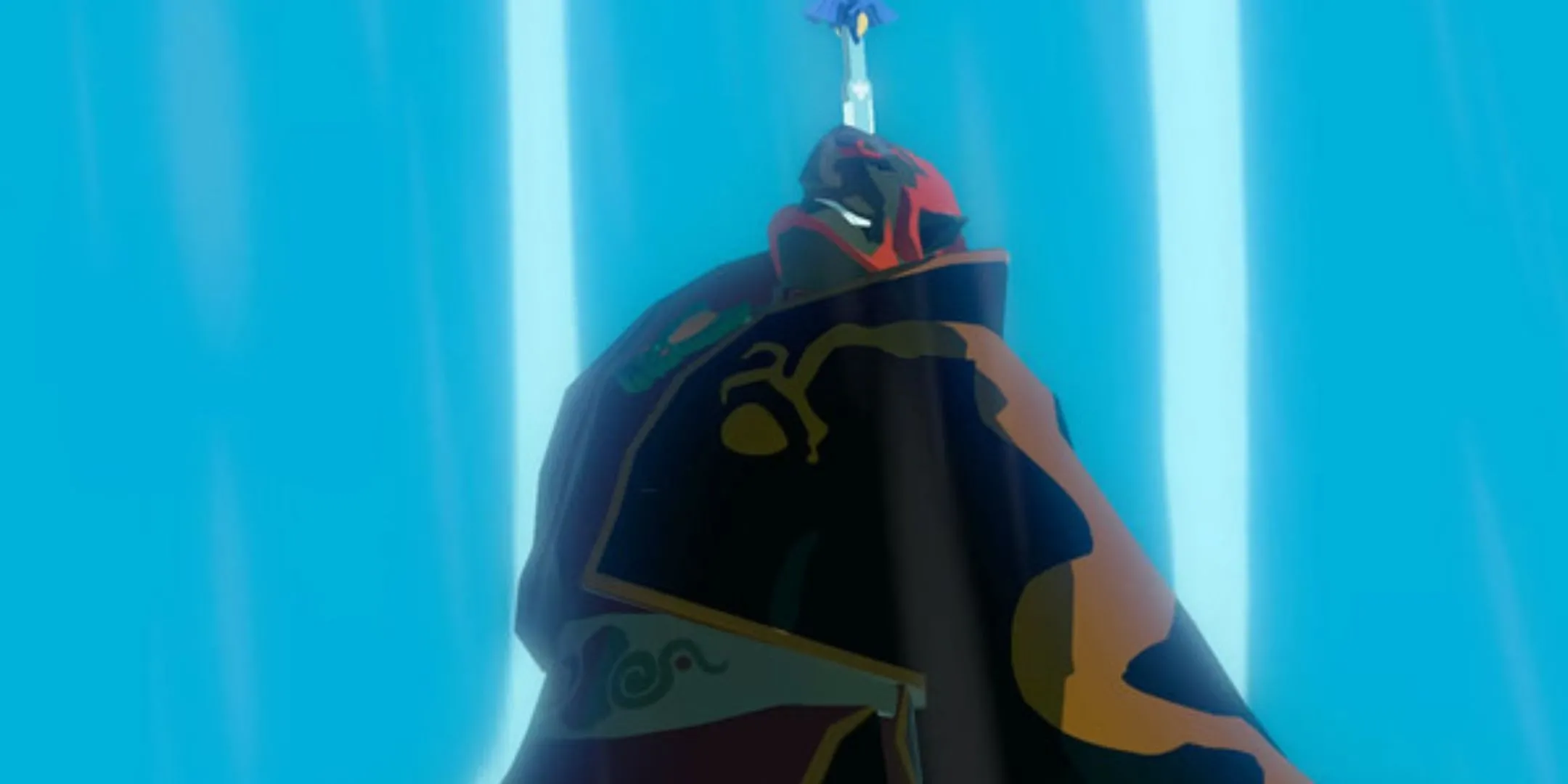 Ganondorf bị thanh Kiếm Master Sword đâm thẳng vào đầu, đánh dấu kết thúc tàn bạo trong The Legend of Zelda: The Wind Waker.