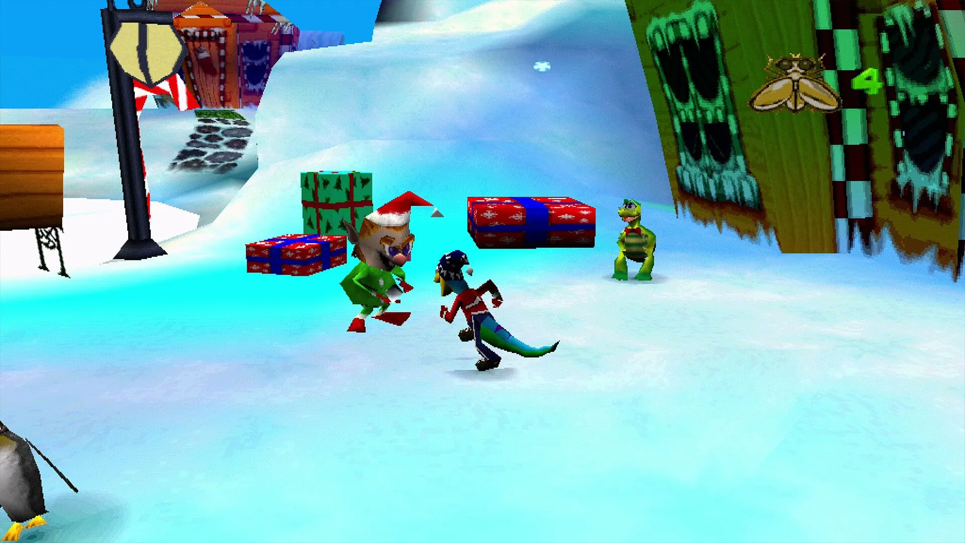Gex đang khám phá môi trường 3D đầy màu sắc trong Gex Enter the Gecko, game platformer đỉnh cao của series