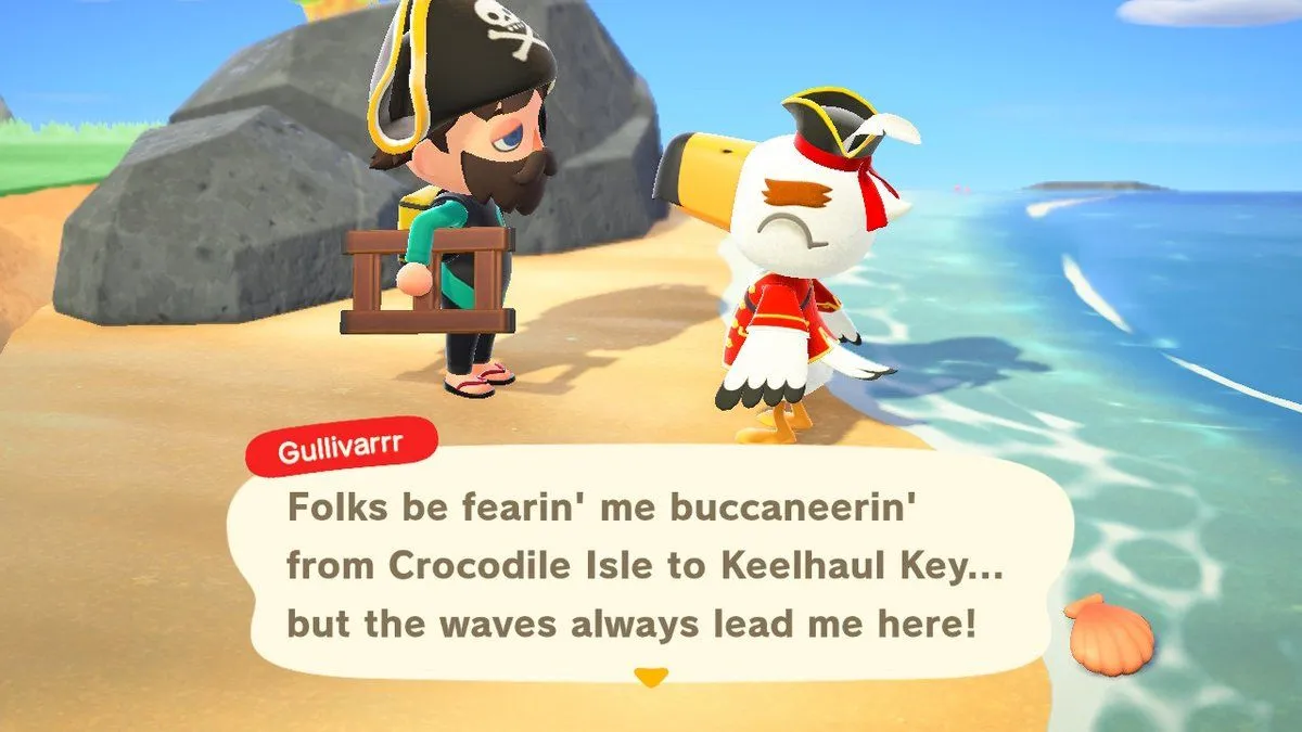 Gullivarrr trong Animal Crossing New Horizons nhắc đến hòn đảo Crocodile Isle, địa danh quen thuộc của Donkey Kong
