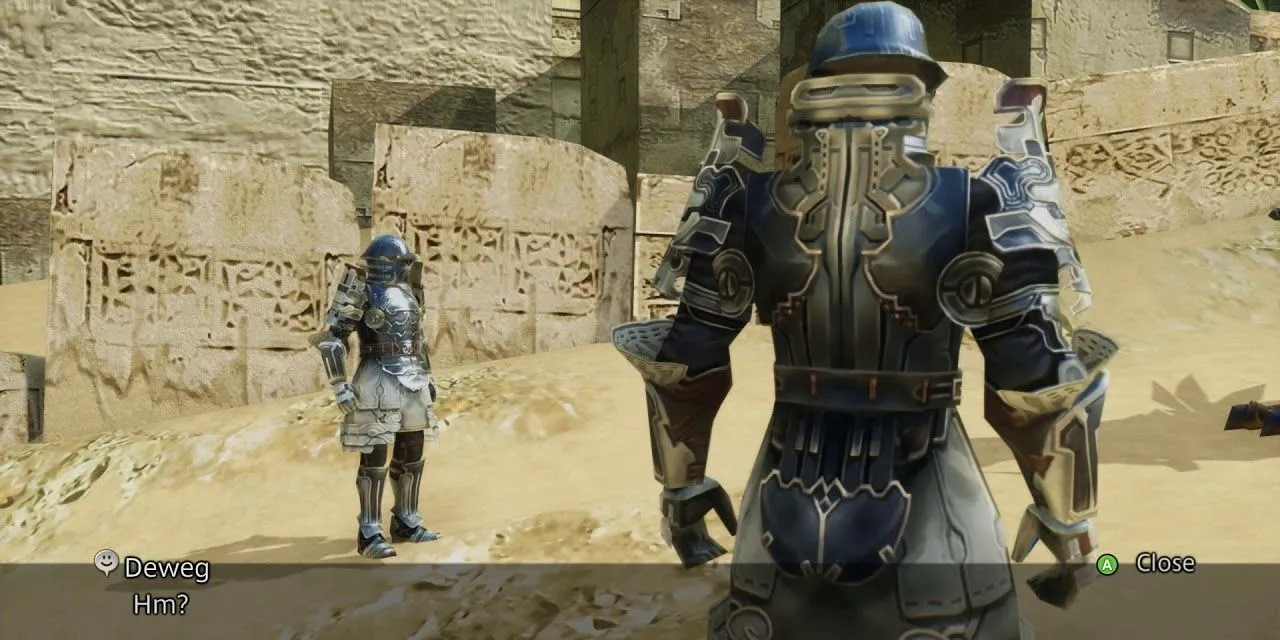 Hai binh lính Gibbs và Deweg của Đế chế Archadean, xuất hiện tại pháo đài Nalbina trong Final Fantasy 12, với tên gọi đảo chữ từ Biggs và Wedge.