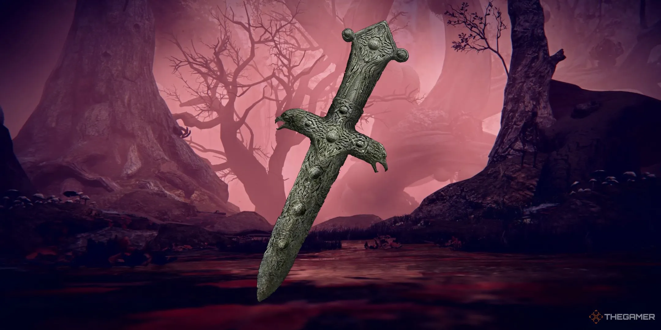 Hình ảnh Stonesword Key nổi bật trước cảnh Rotted Woods trong Elden Ring Nightreign, chìa khóa để mở các Evergaol và đối mặt với boss.
