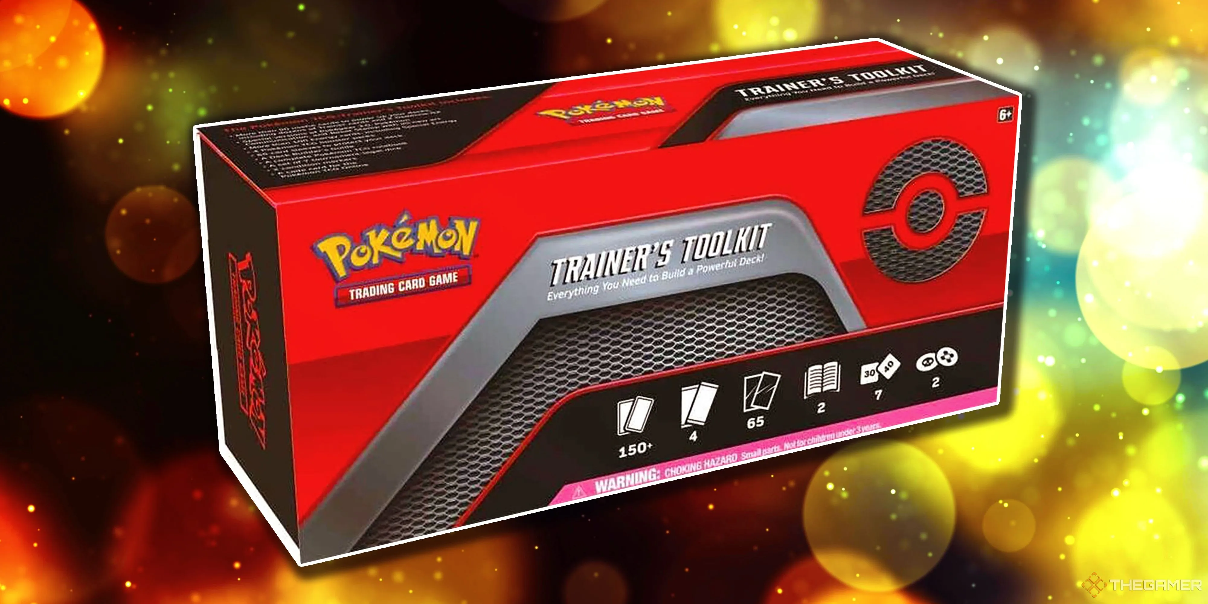 Hộp Pokémon TCG Trainer's Toolkit 2020 đầu tiên với màu đỏ rực rỡ và logo Pokémon TCG.