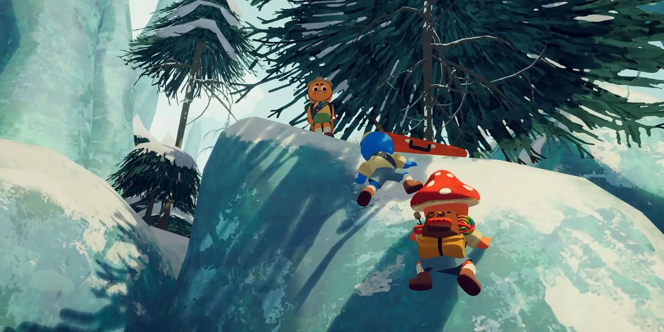 Khu vực băng giá khắc nghiệt trong game PEAK, một thử thách môi trường mà người chơi phải đối mặt.