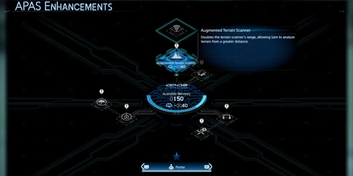 Kỹ năng Augmented Terrain Scanner giúp Odradek quét tầm xa hơn trong Death Stranding 2