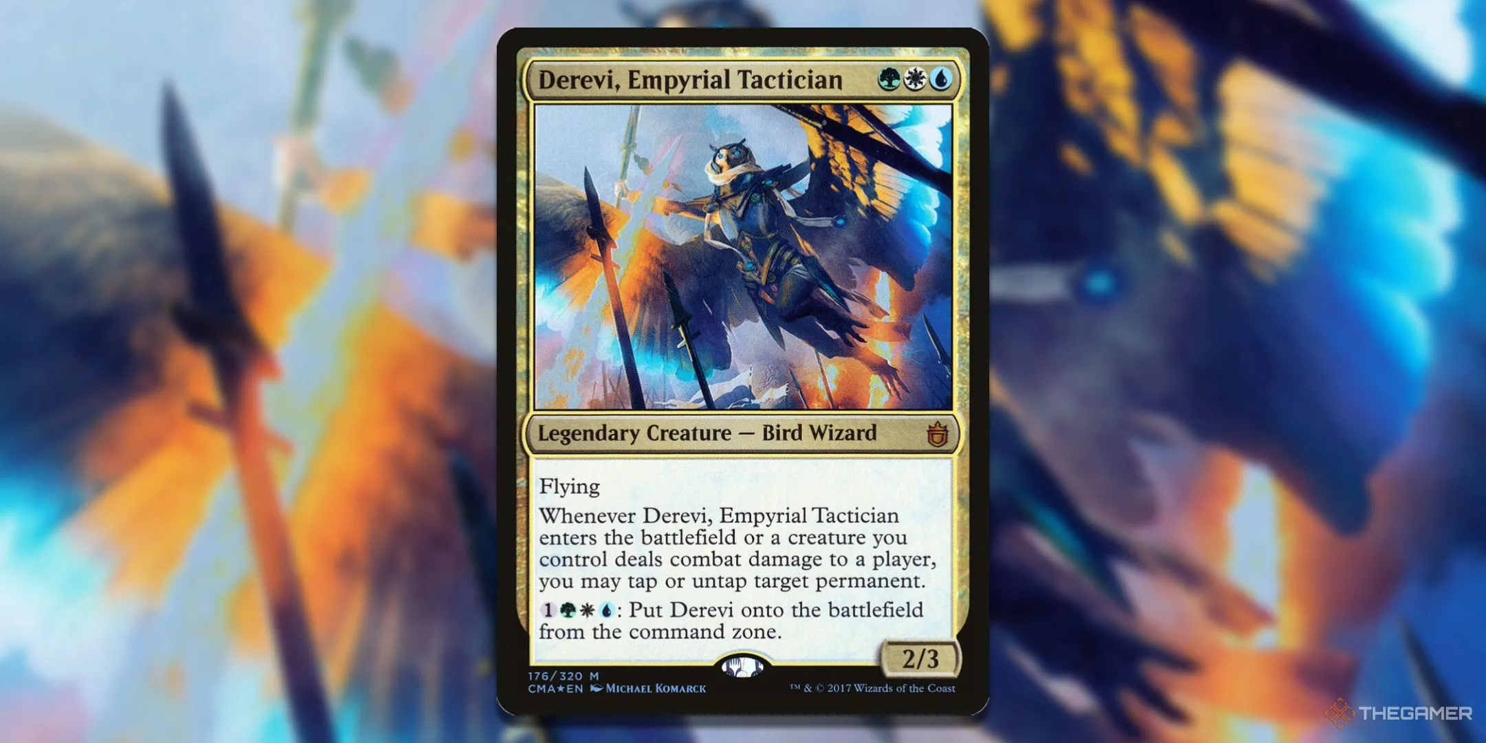 Lá bài Derevi, Empyrial Tactician với hình minh họa nền