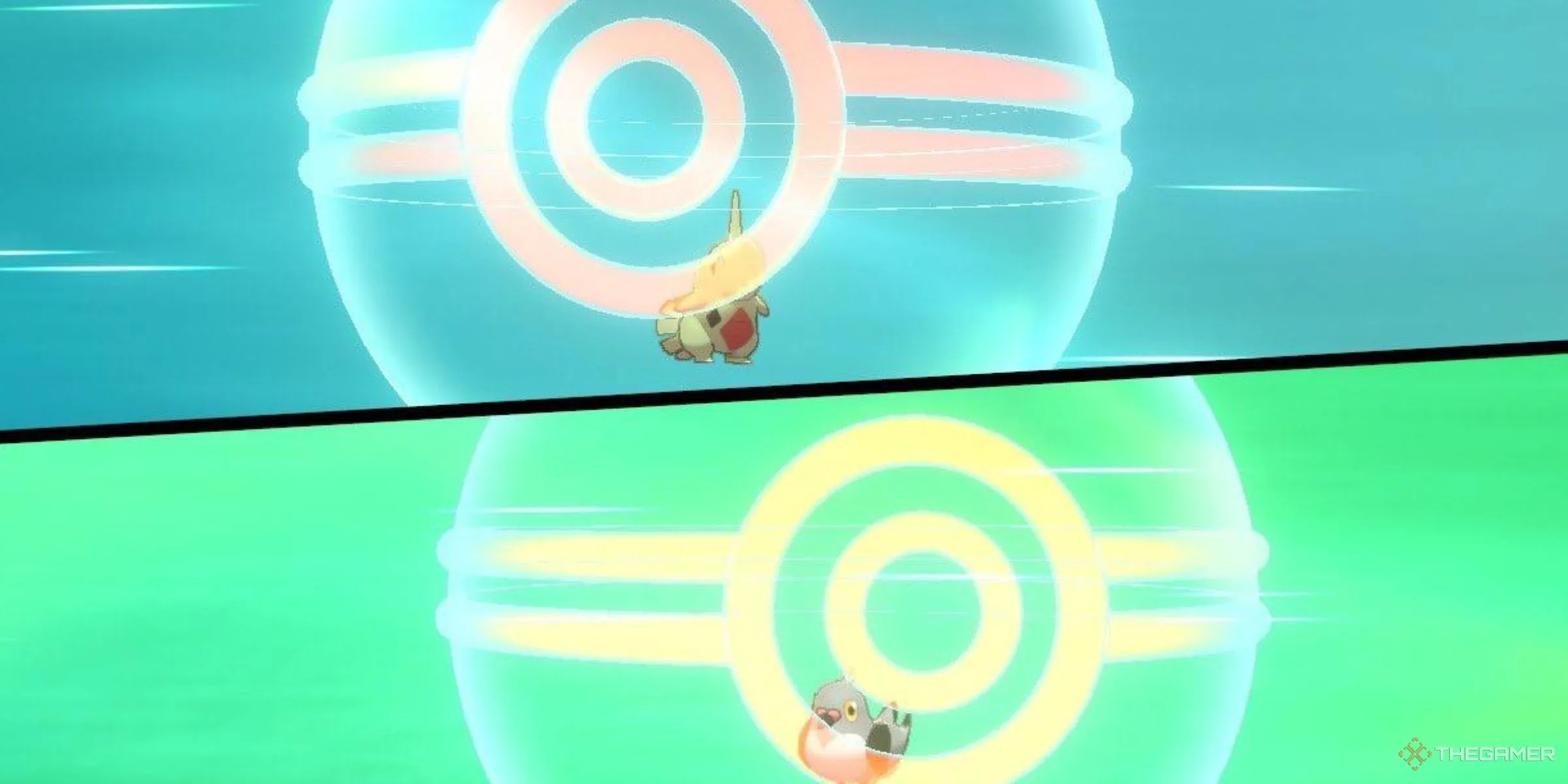 Larvitar được trao đổi Surprise Trade lấy Pidove trong Pokemon Sword and Shield, thể hiện yếu tố ngẫu nhiên trong game.