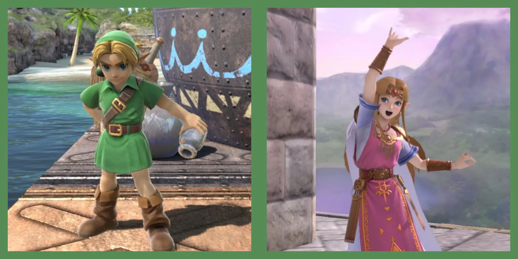 Link và Công chúa Zelda trong Super Smash Bros., những biểu tượng bất hủ của series The Legend of Zelda.
