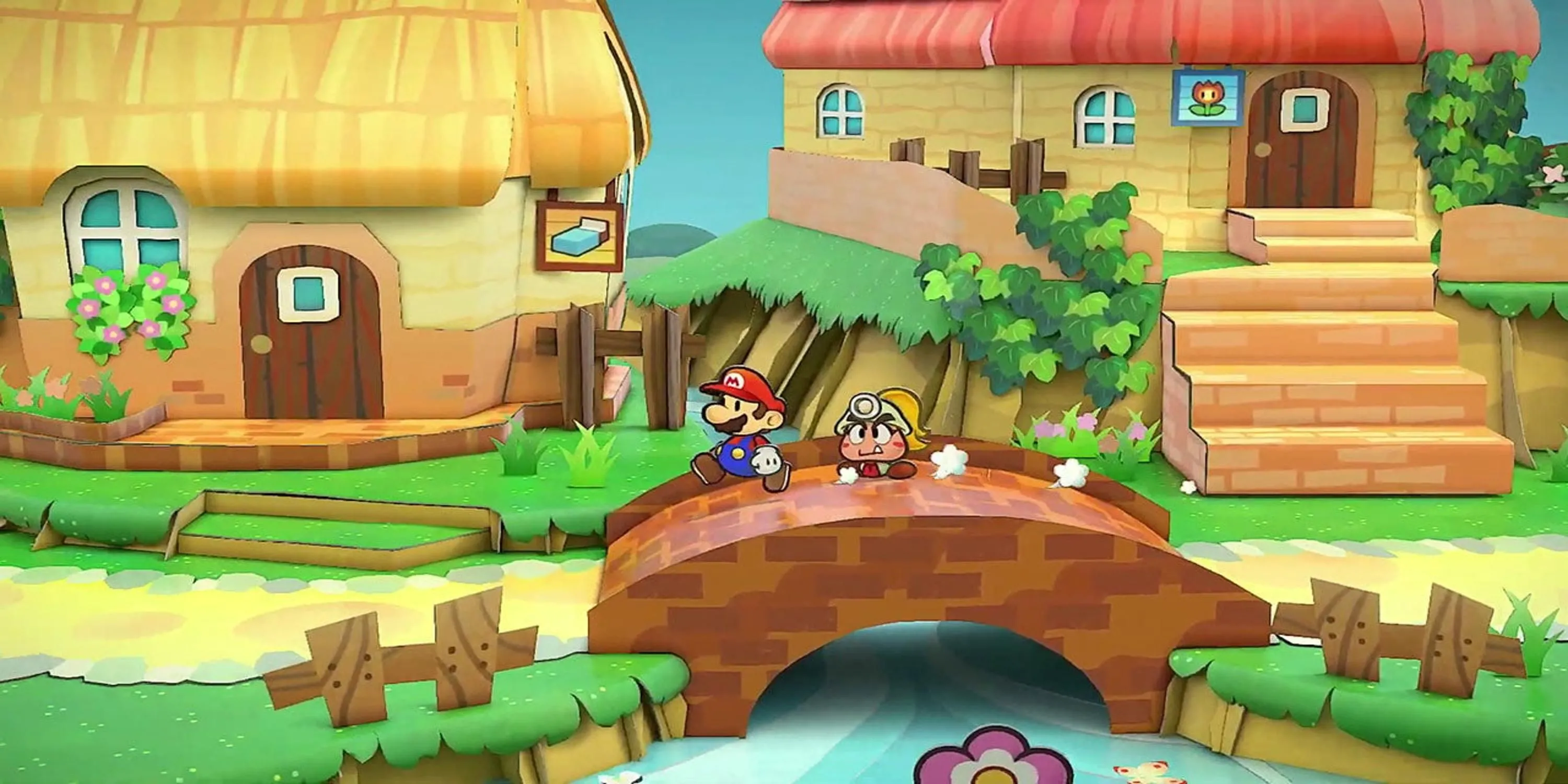 Mario phiêu lưu trên cây cầu cổ kính trong Paper Mario The Thousand-Year Door