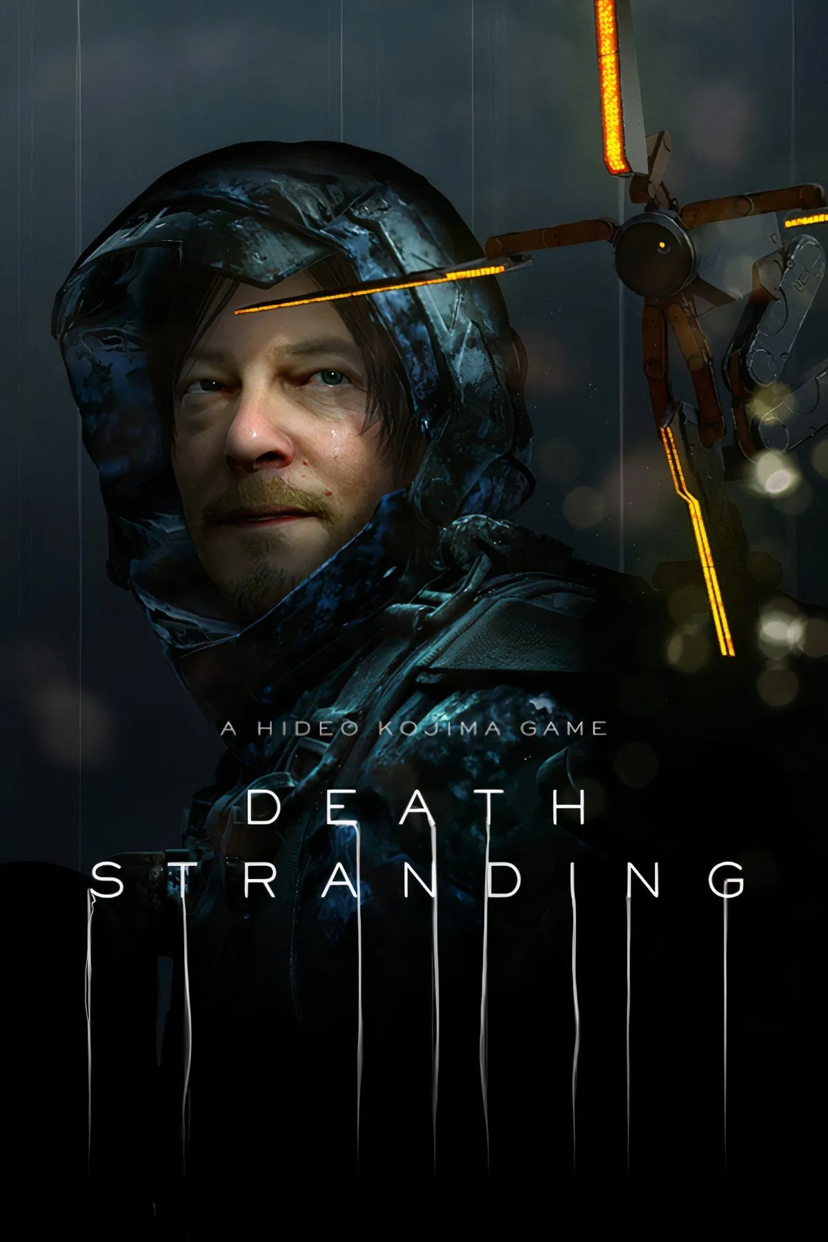 Một phân cảnh trong Death Stranding với Sam Porter Bridges trong môi trường hoang tàn, đầy sương mù.