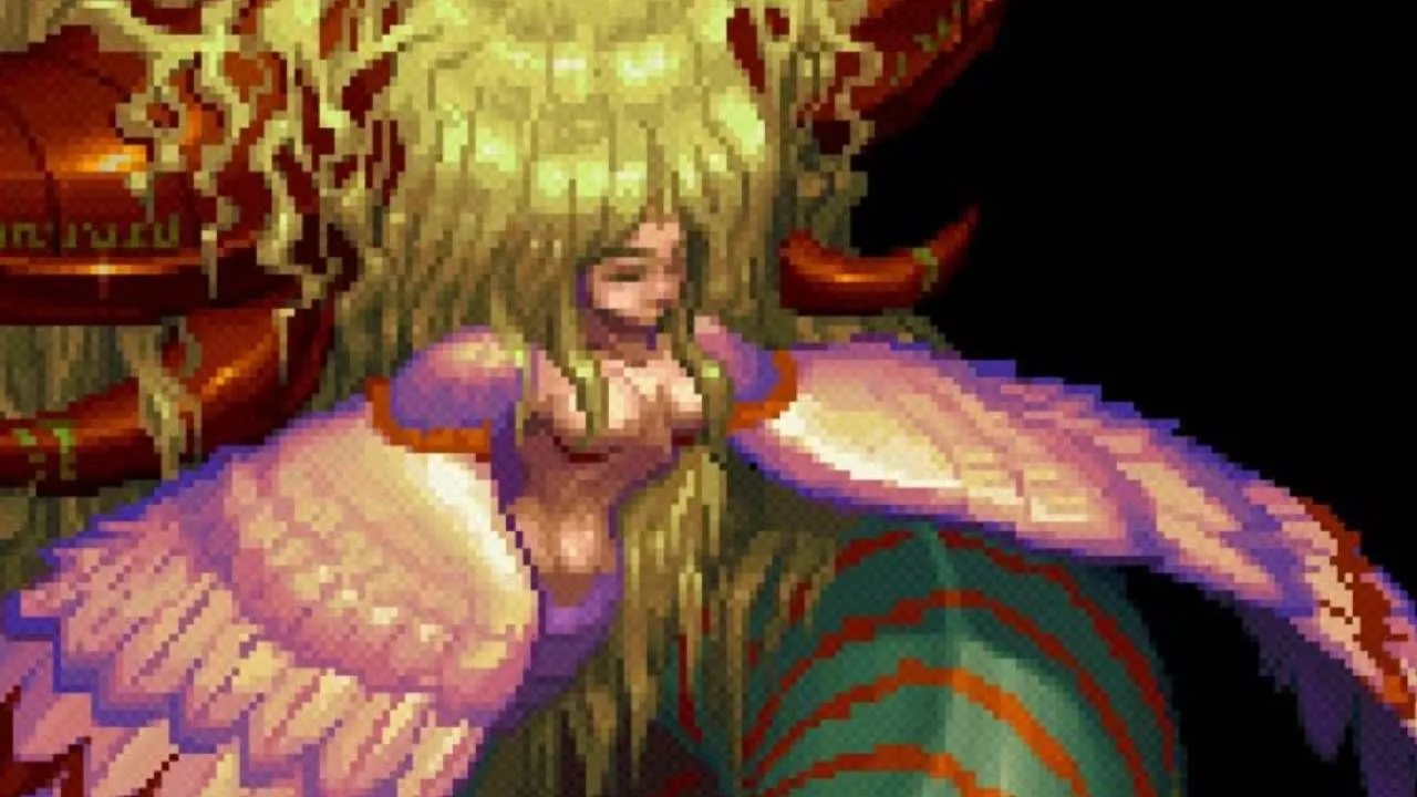 Myria ở dạng boss cuối đáng sợ, thử thách người chơi trong Breath of Fire III.