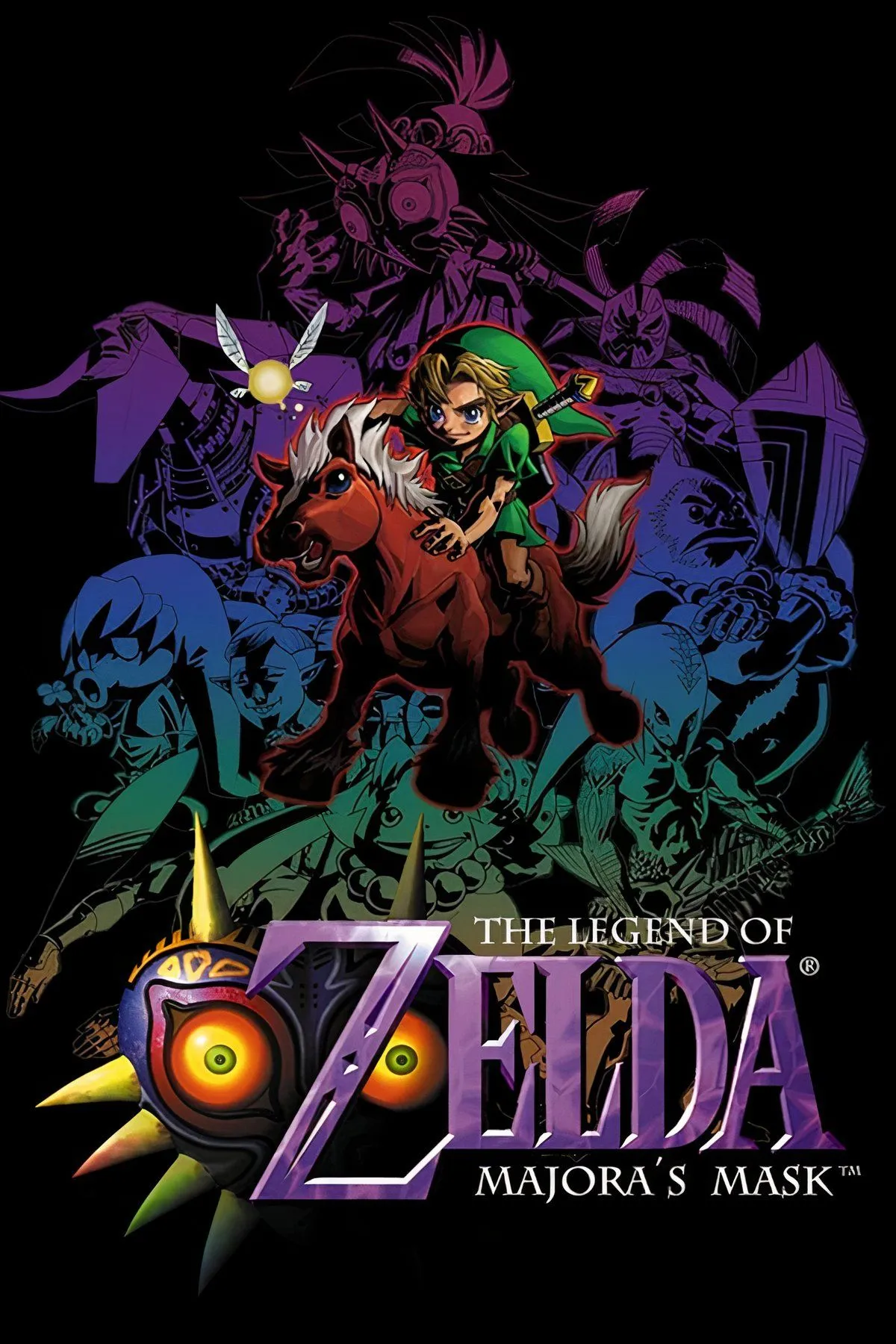 Nhân vật Link đeo Majora's Mask trong game The Legend of Zelda: Majora's Mask.