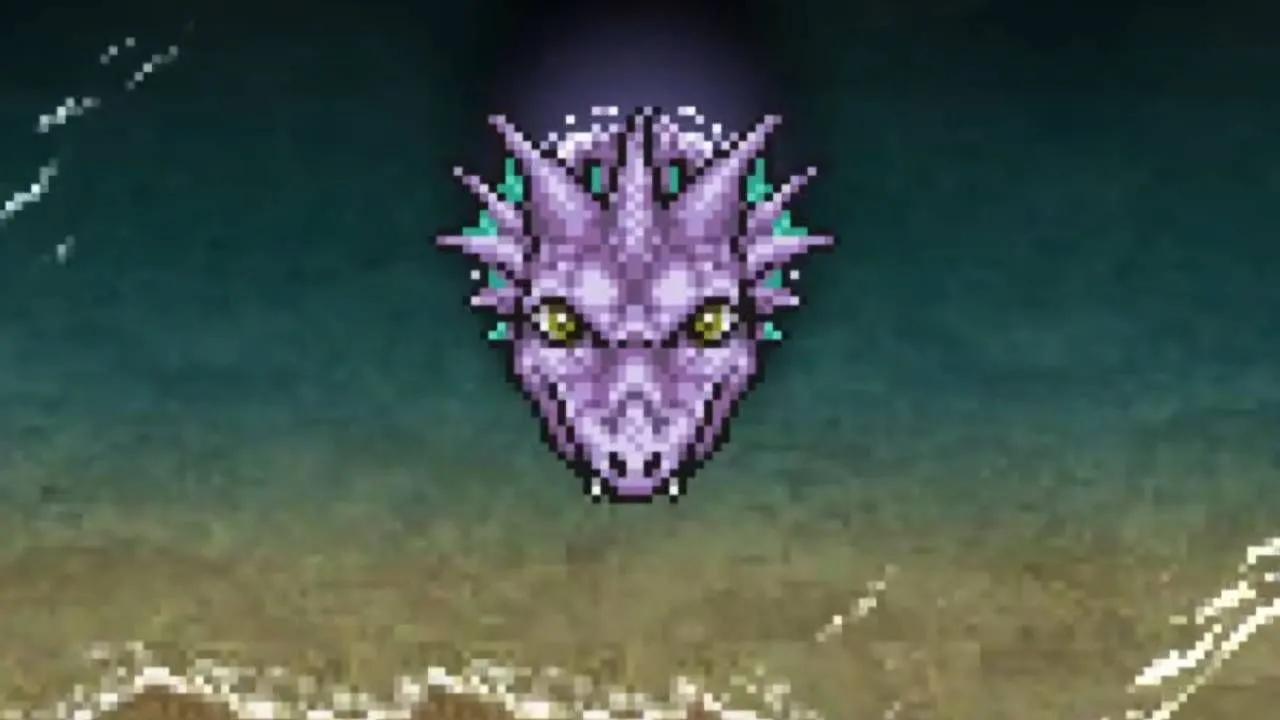 Syldra hấp hối bên bờ Walse sau khi cứu Faris và đồng đội trong Final Fantasy V