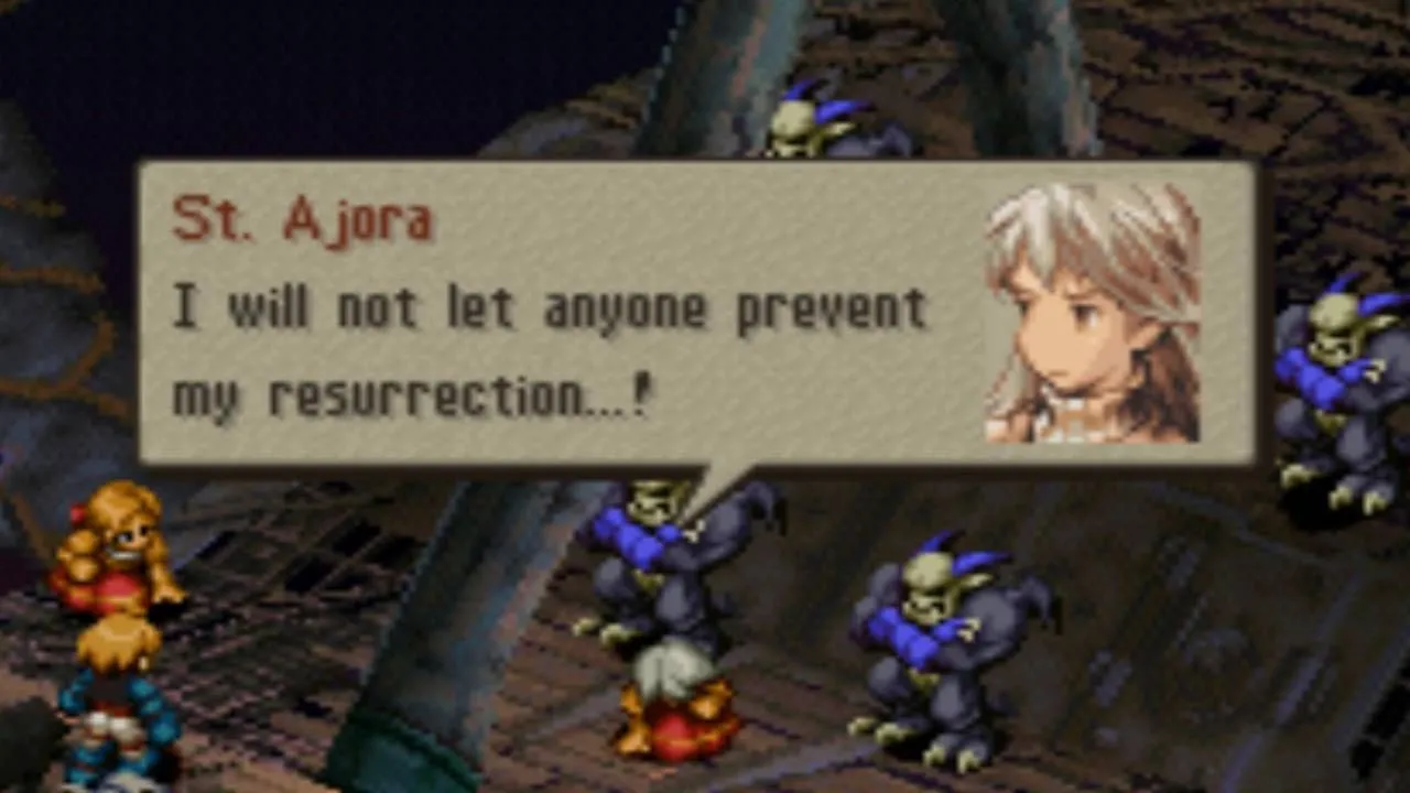Thánh Ajora đang chuẩn bị nghi thức phục sinh, tiết lộ âm mưu lớn trong Final Fantasy Tactics.