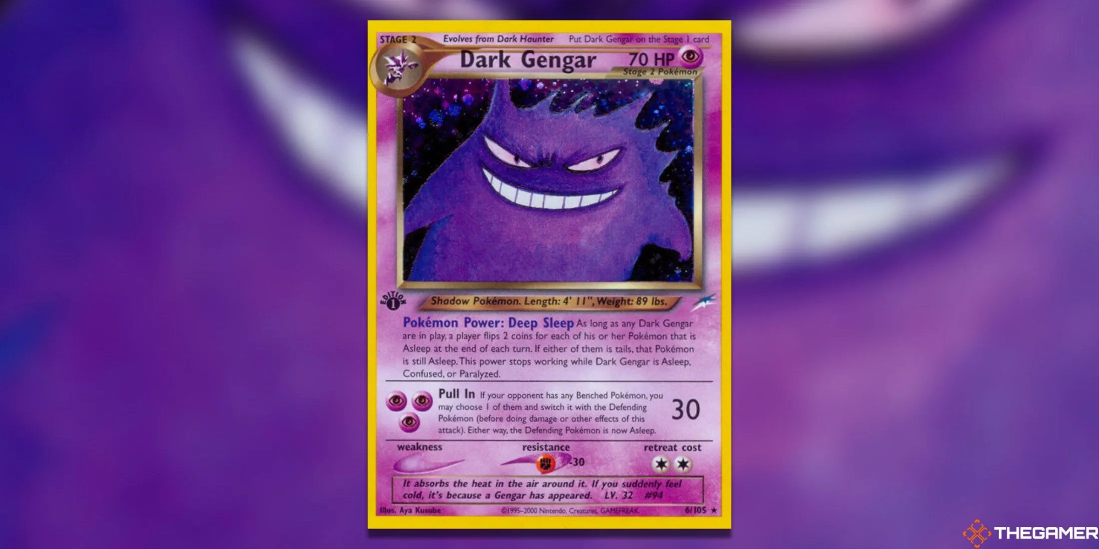 Thẻ bài Pokemon TCG Dark Gengar First Edition Holo Rare từ set Neo Destiny
