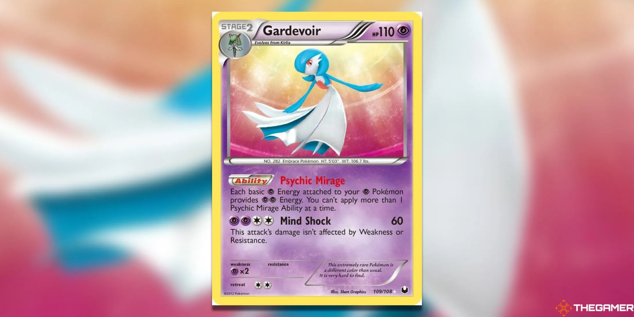 Thẻ bài Pokemon TCG Gardevoir Secret Rare từ set Dark Explorers với hình ảnh Shiny Pokemon