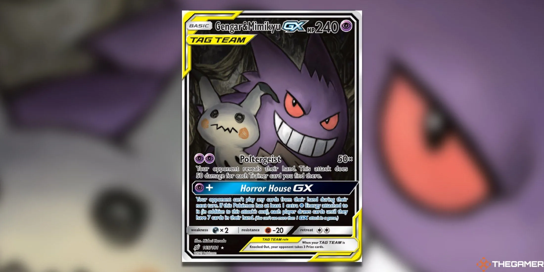 Thẻ bài Pokemon TCG Gengar &amp; Mimikyu GX Alternate Art từ Team Up, phiên bản nghệ thuật độc đáo và giá trị nhất.