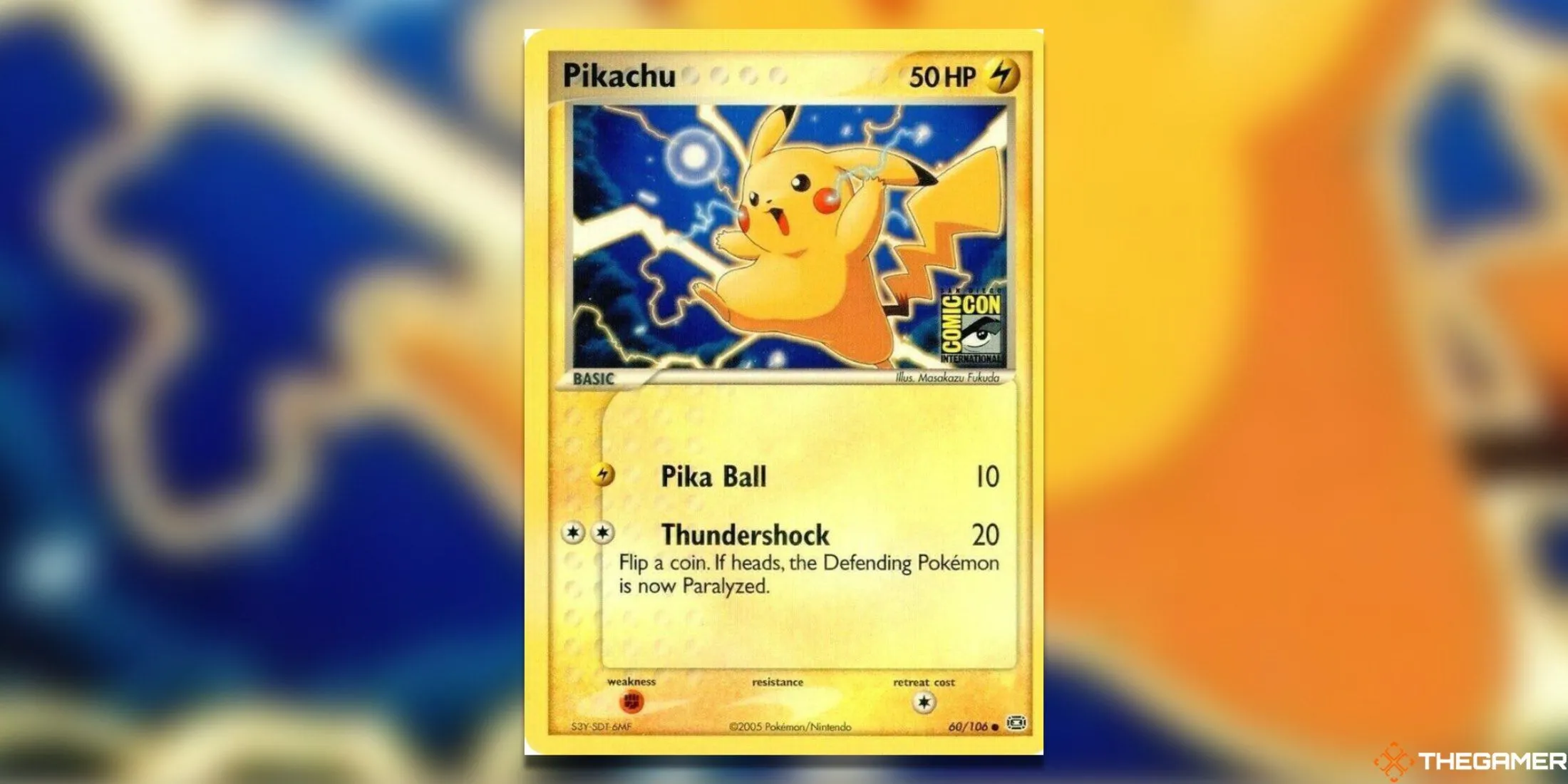 Thẻ bài Pokemon TCG Pikachu 60/106 phiên bản San Diego Comic Con 2005 có giá trị cao