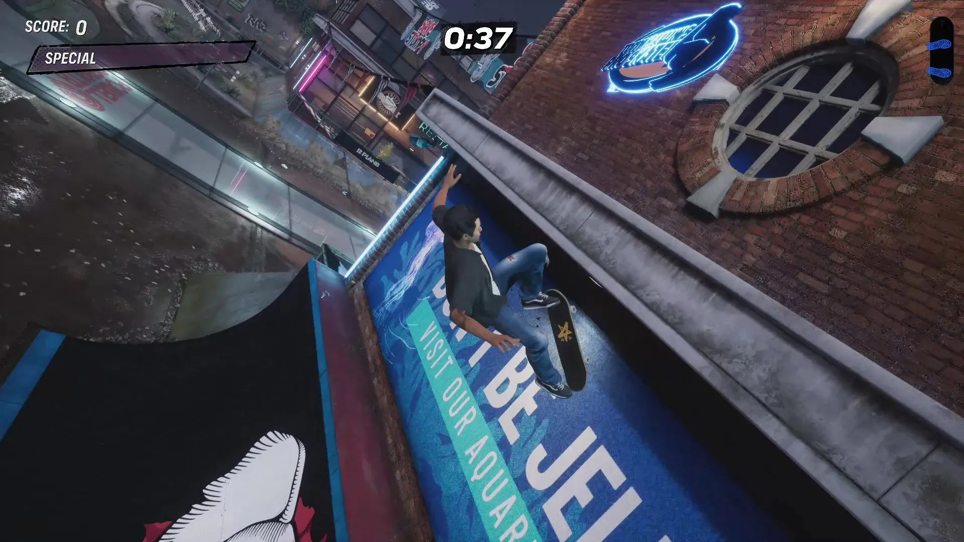 Vị trí điểm chỉ số đầu tiên gần đài phun nước voi trong màn Zoo Tony Hawk
