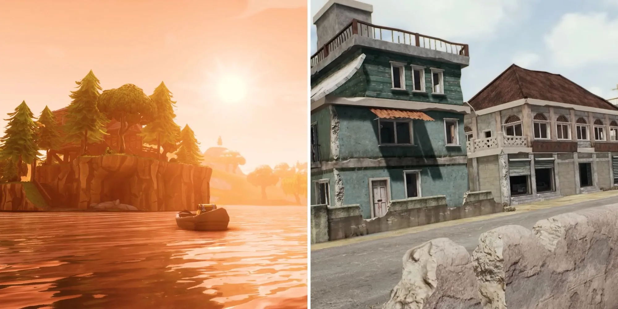 Bản đồ Fortnite với nhiều khu vực độc đáo và biến đổi theo mùa, thể hiện sự đa dạng và tươi mới của môi trường