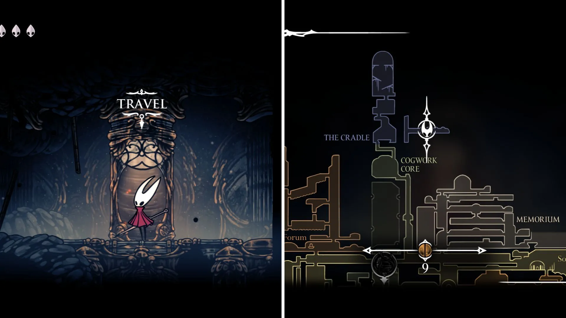 Bản đồ vị trí trạm Ventrica Terminus, trung tâm giao thông chính trong Hollow Knight Silksong
