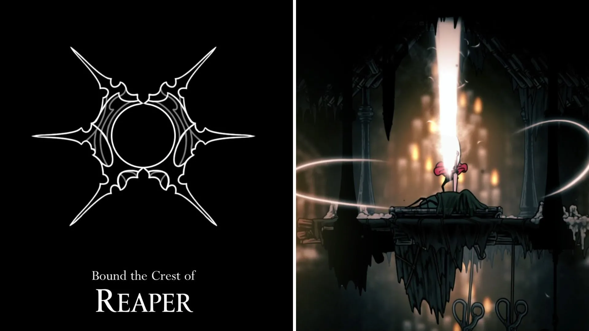 Biểu tượng Crest of the Reaper, một vật phẩm quan trọng trong Hollow Knight Silksong giúp tăng cường khả năng tấn công dọc cho Hornet