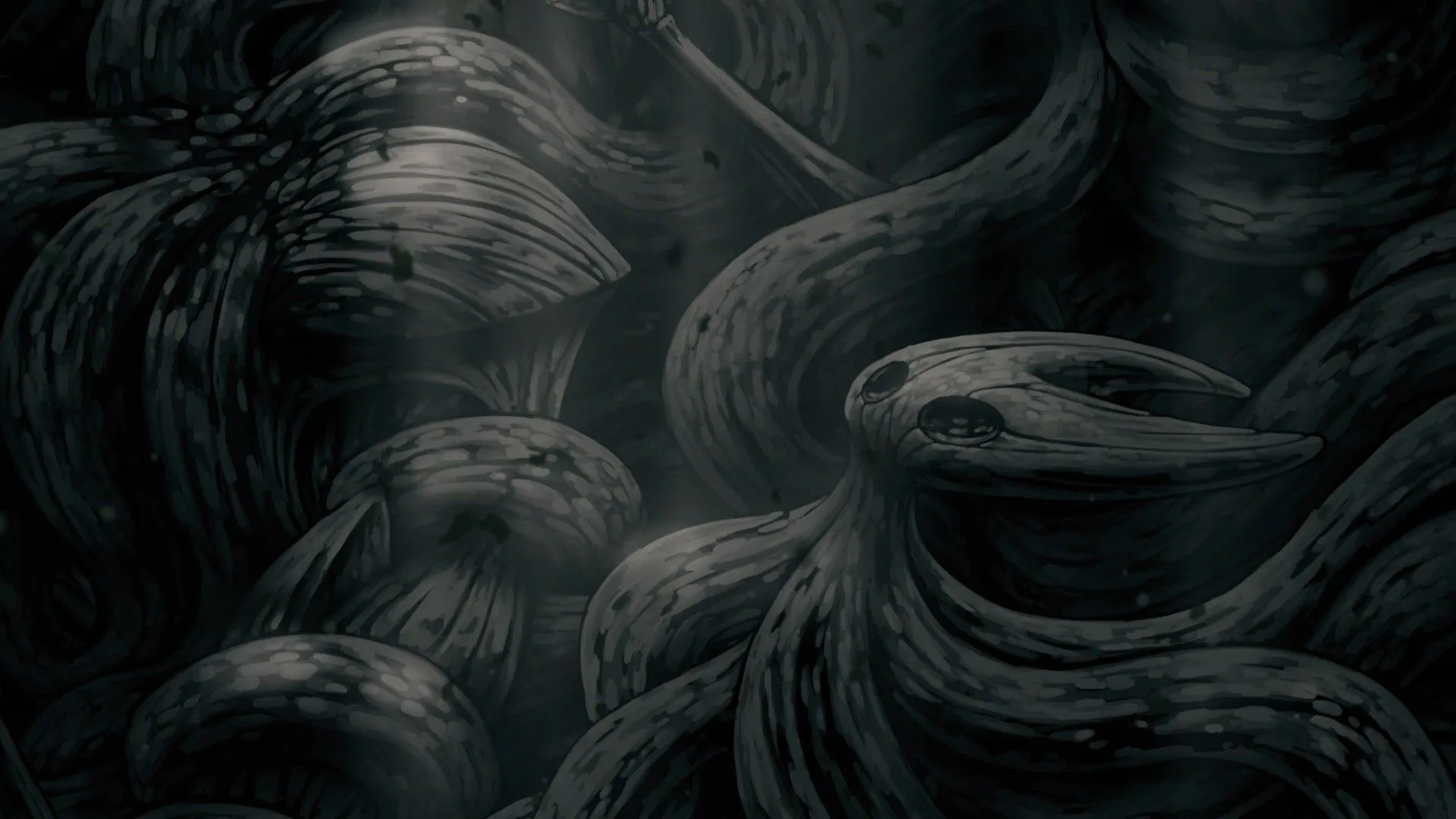 Cảnh kết thúc bị nguyền rủa của Hollow Knight Silksong, nơi lời nguyền Twisted Bud lan khắp vương quốc và biến Hornet cùng Grand Mother Silk