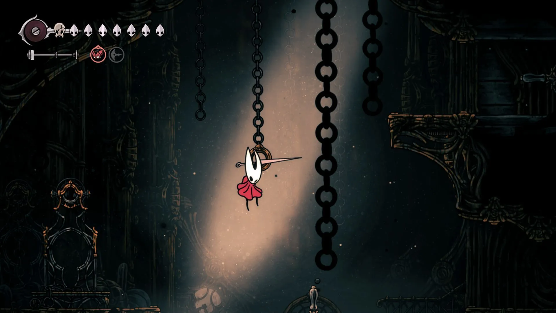 Chi tiết nhẫn Clawline trong Hollow Knight Silksong, một trong những công cụ quan trọng hỗ trợ di chuyển và chiến đấu.