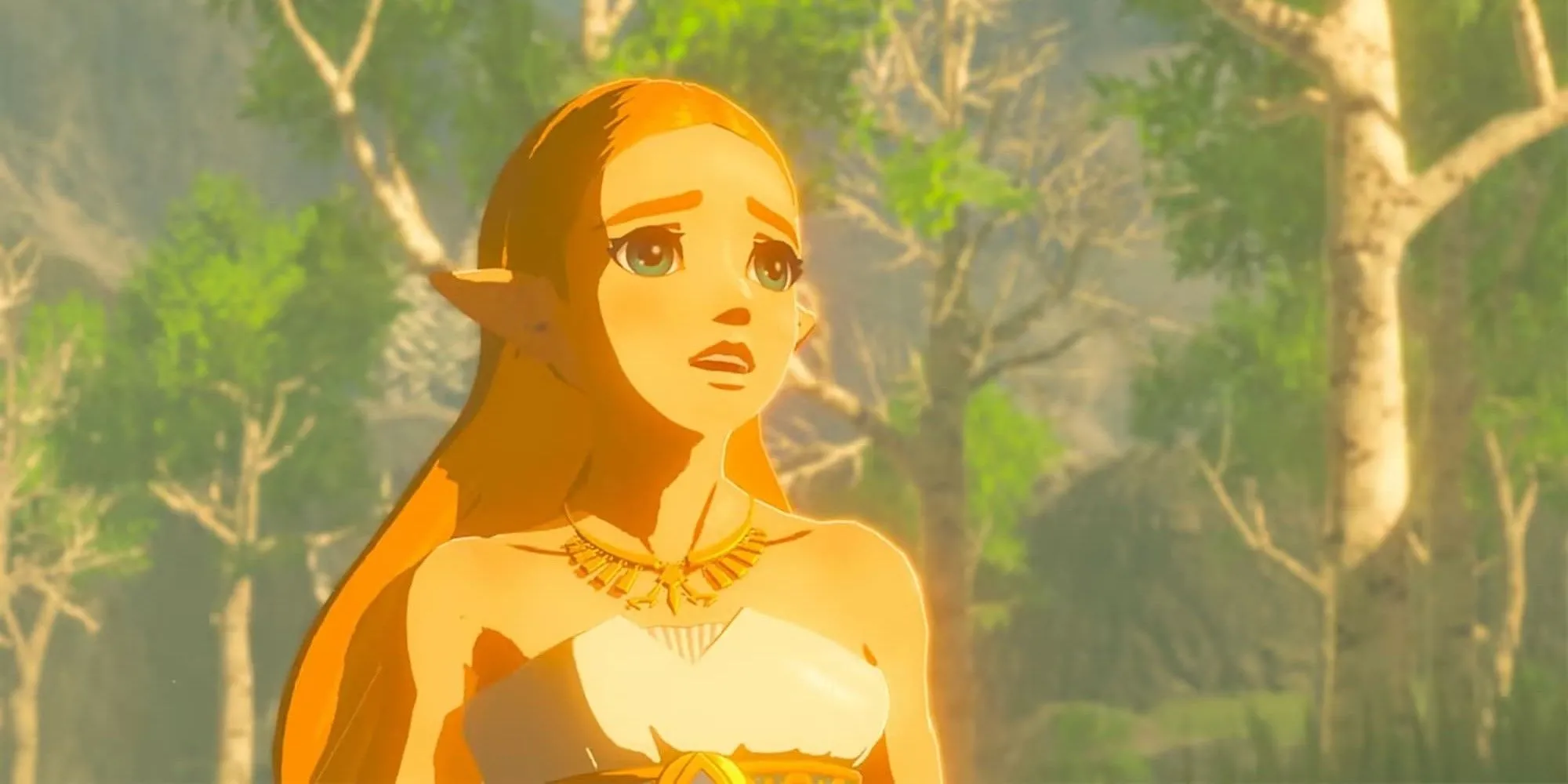 Công chúa Zelda với Link trên lưng ngựa trong The Legend of Zelda Breath of the Wild