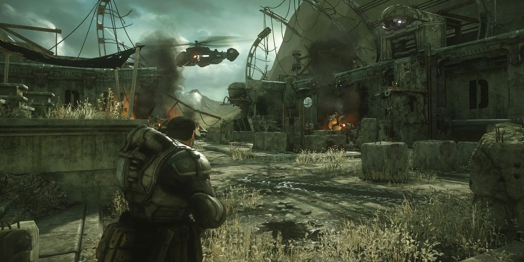 Gears of War Ultimate Edition hiển thị một cảnh chiến đấu remastered với đồ họa sắc nét, mang đến trải nghiệm nâng cấp cho tựa game kinh điển