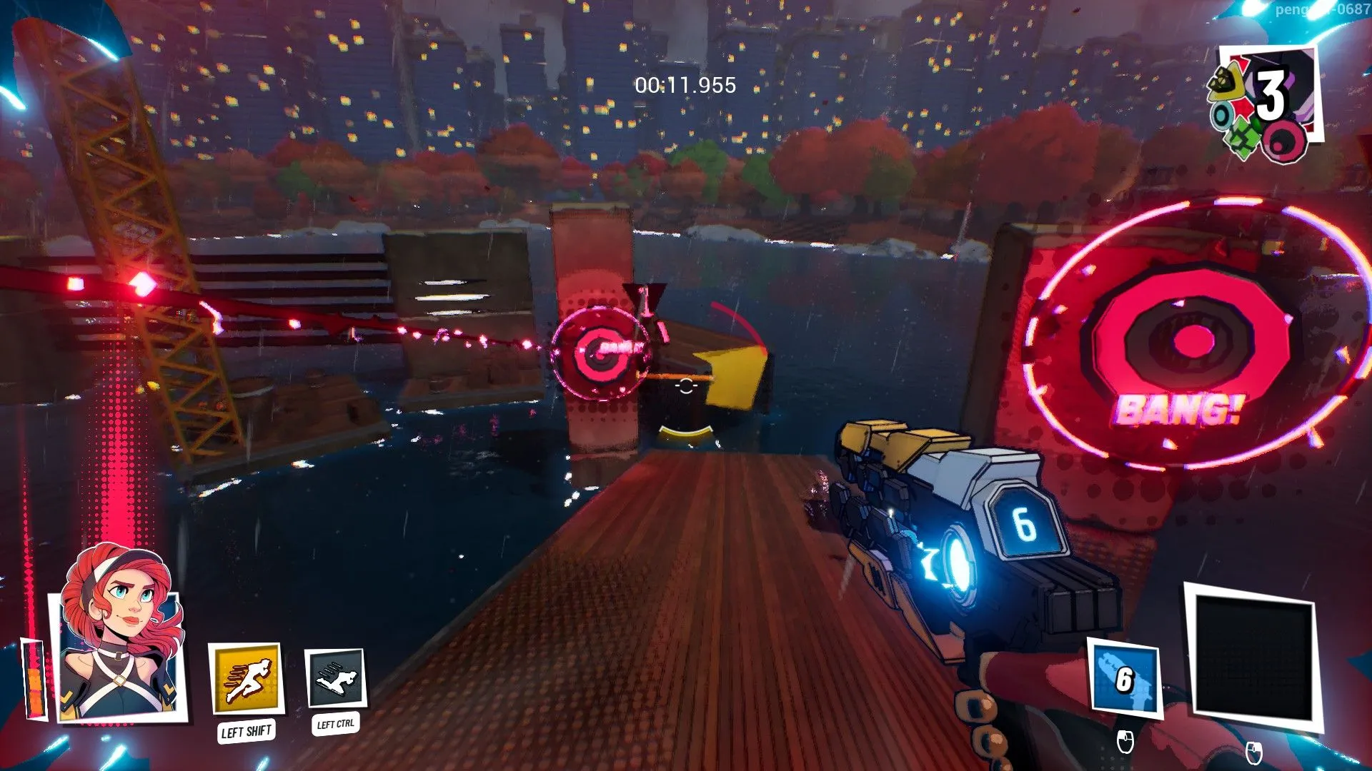 Góc nhìn cận cảnh gameplay JETRUNNER với phong cách cel-shaded độc đáo, tối ưu cho tốc độ.