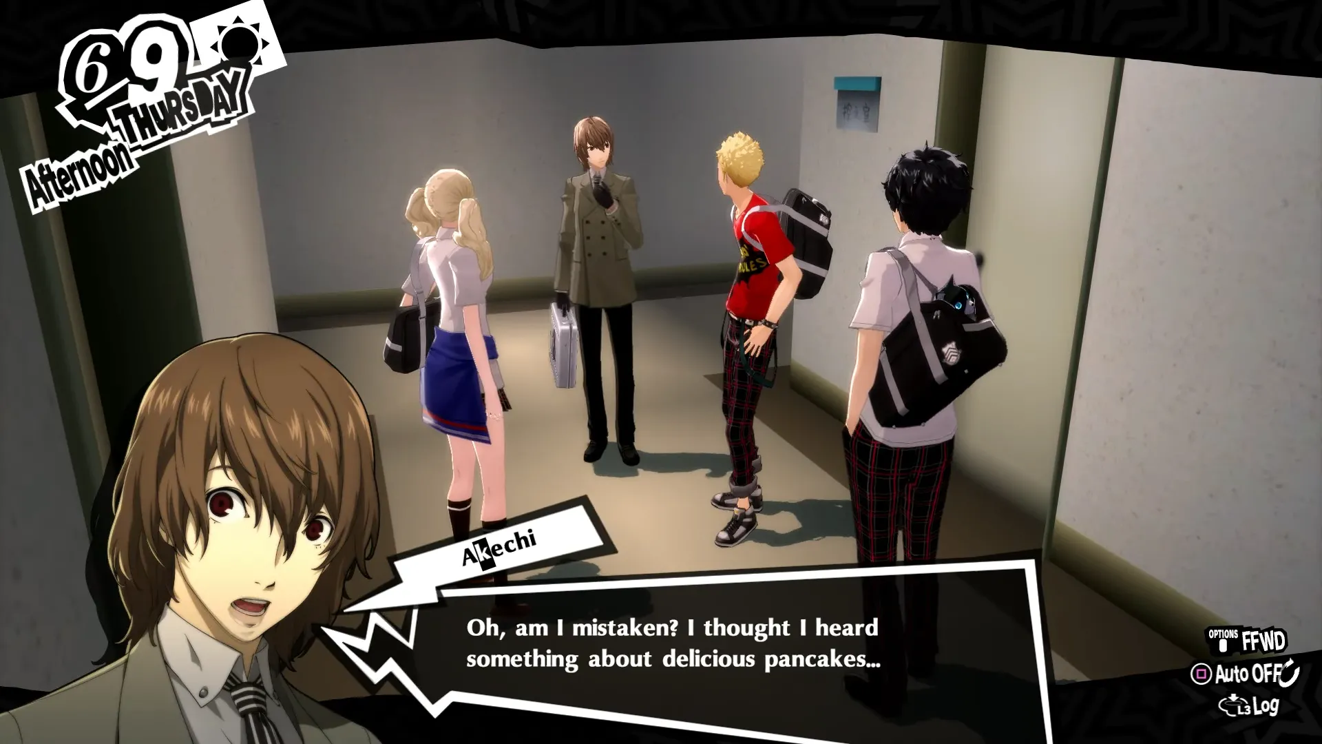 Goro Akechi với nụ cười khó đoán, gợi mở về chi tiết bánh pancake định mệnh trong Persona 5