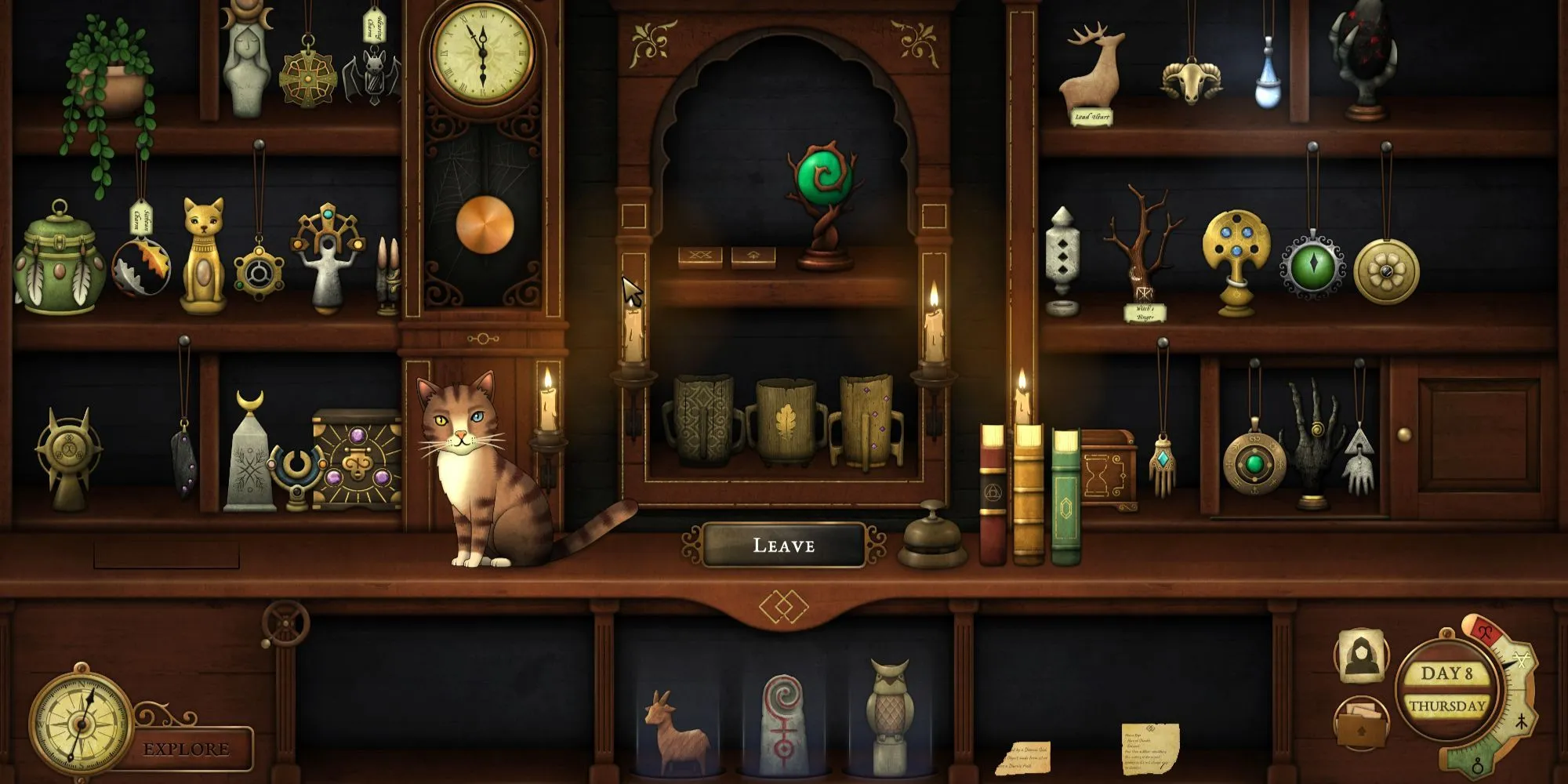 Hình ảnh ba bệ đá trong Strange Antiquities đã hoàn thành, lộ ra lối vào căn phòng bí mật