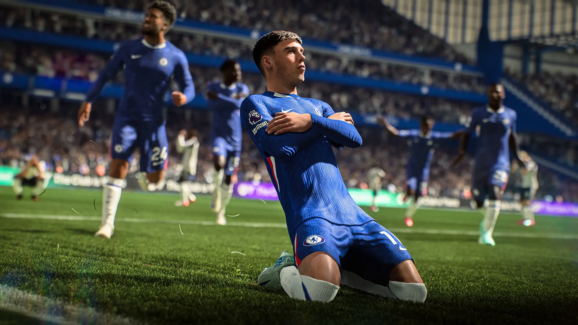 Hình ảnh cầu thủ chuẩn bị sút bóng trong EA Sports FC 26, minh họa thời điểm ra mắt game