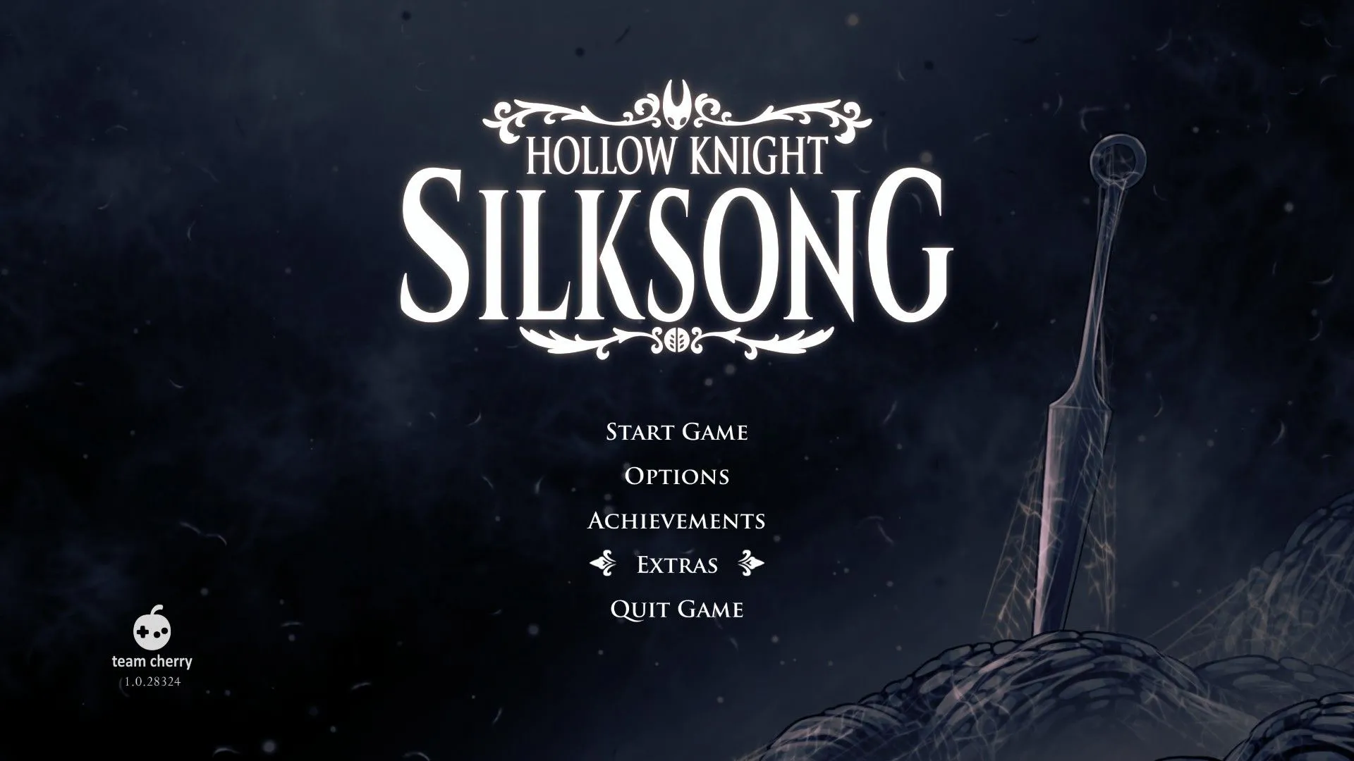 Màn hình tiêu đề sau khi hoàn thành Hollow Knight Silksong, mở ra cánh cửa cho những hành trình khám phá tiếp theo.