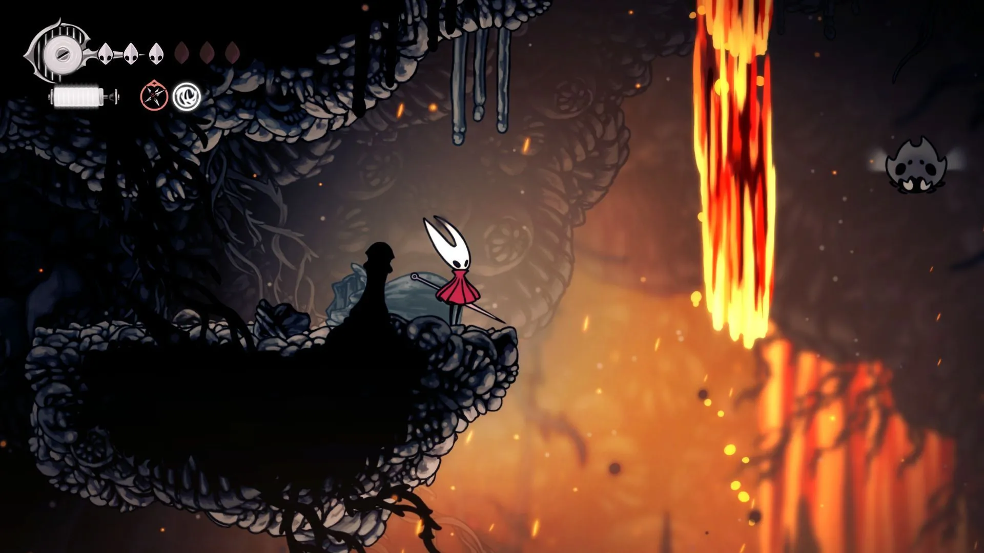 Mặt nạ Lava trong Hollow Knight Silksong, biểu tượng cho sức mạnh và sự bí ẩn của thế giới Pharloom.