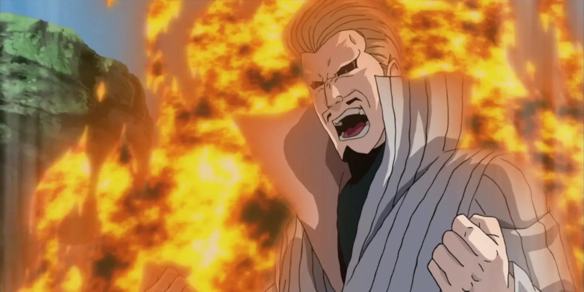 Mizukage Đệ Nhị Gengetsu Hozuki với ảo ảnh Hơi Nước Mù Lòa, một kỹ thuật Genjutsu độc đáo.
