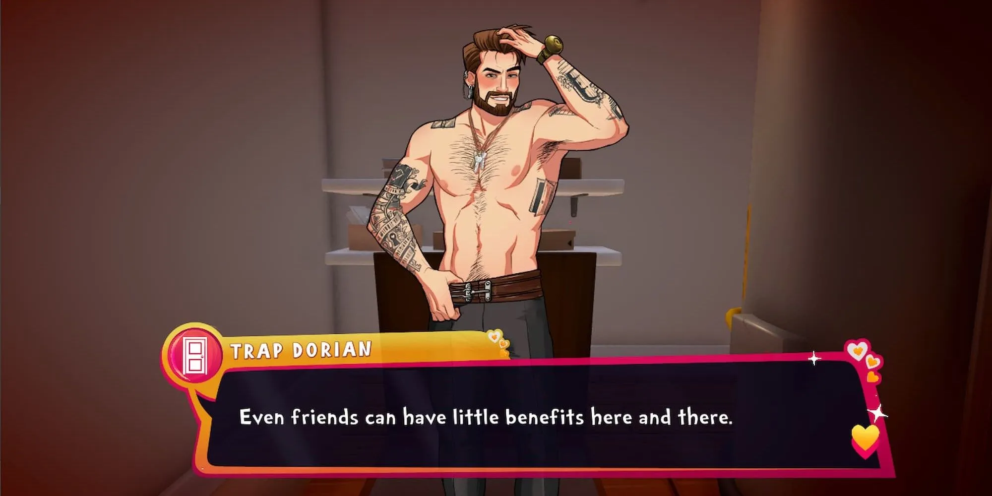 Nhân vật Dorian đầy quyến rũ trong game hẹn hò Date Everything