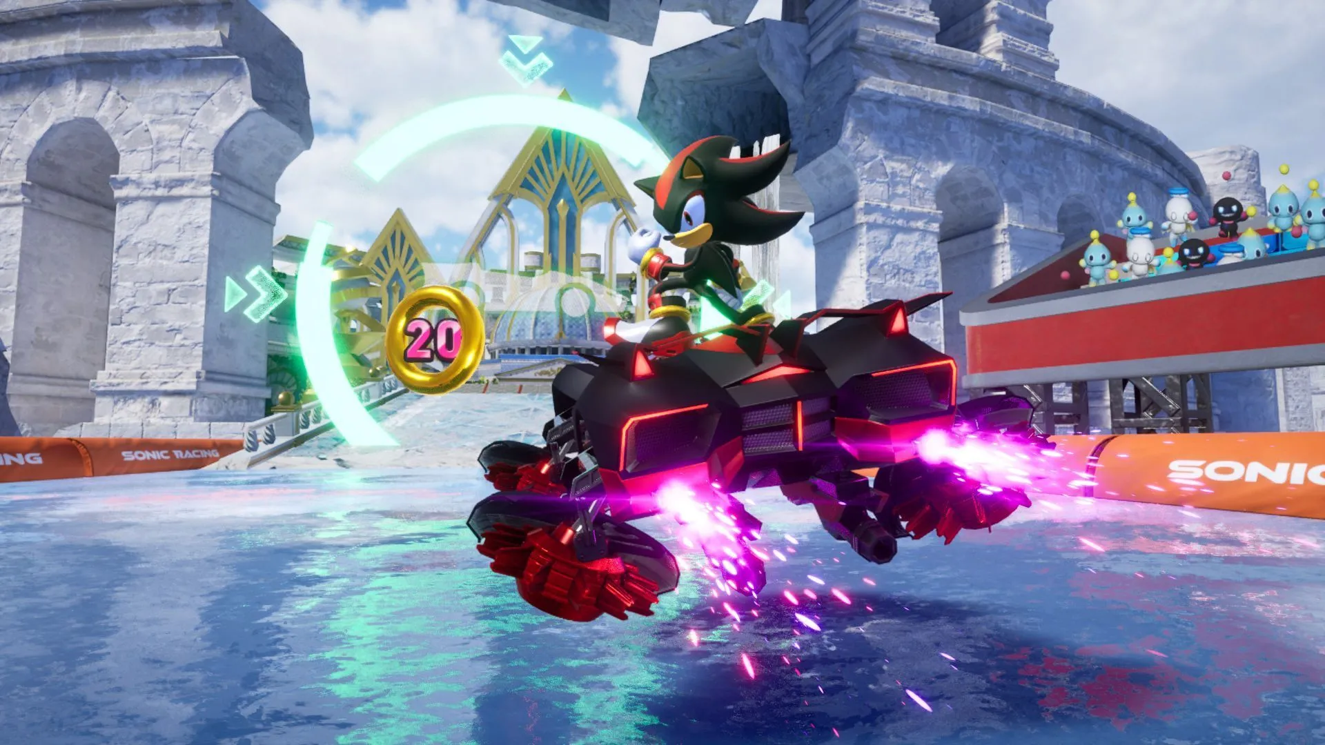 Nhân vật Shadow the Hedgehog trong tựa game Sonic Racing: CrossWorlds, đại diện cho tinh thần tốc độ và cạnh tranh của Sega