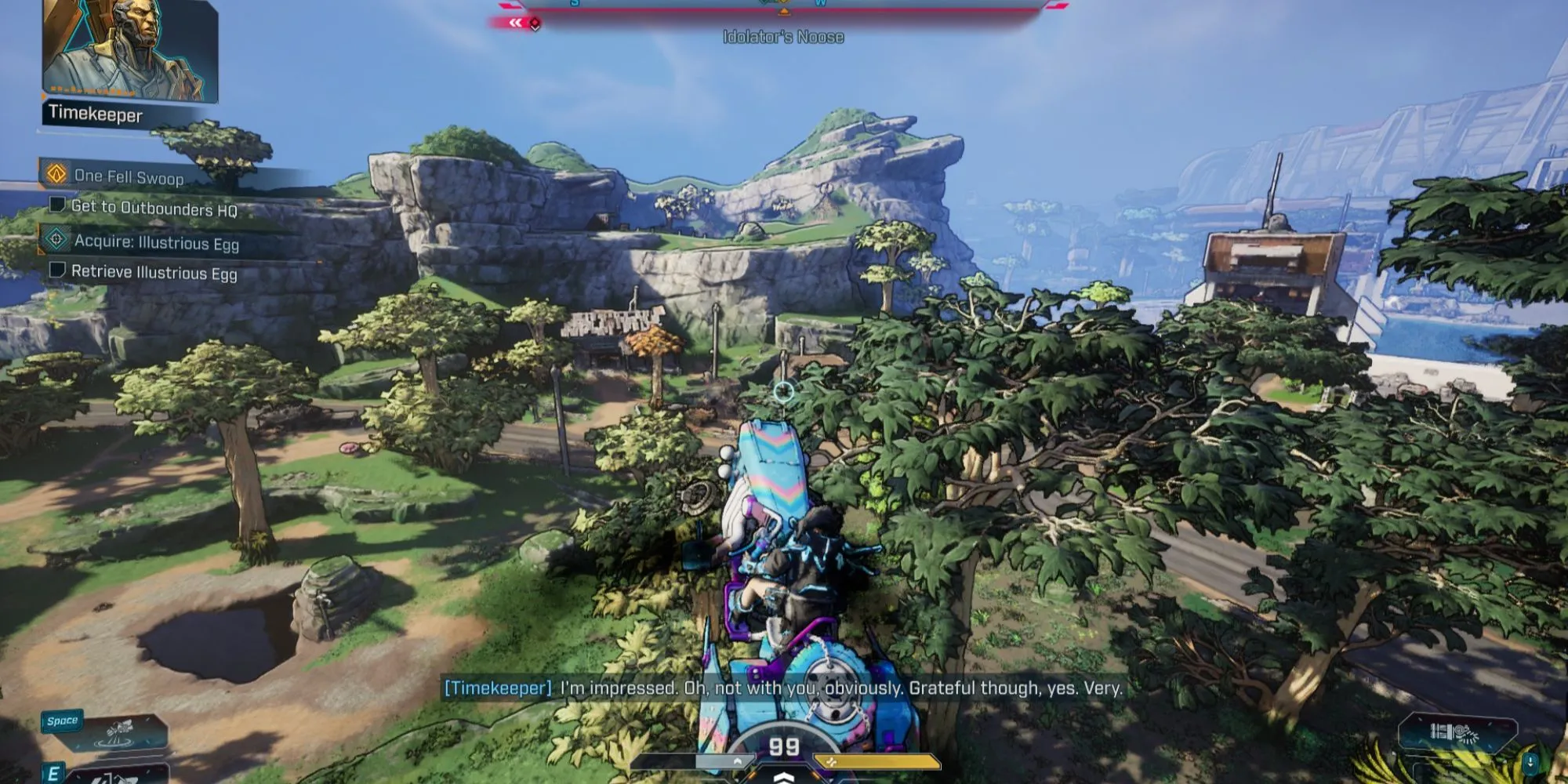Vault Hunter sử dụng khả năng di chuyển mới như dash và grapple để vượt qua địa hình hiểm trở trong thế giới mở của Borderlands 4.